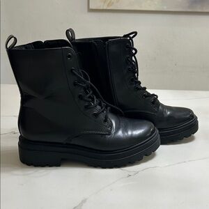 a new day Black Combat Boots